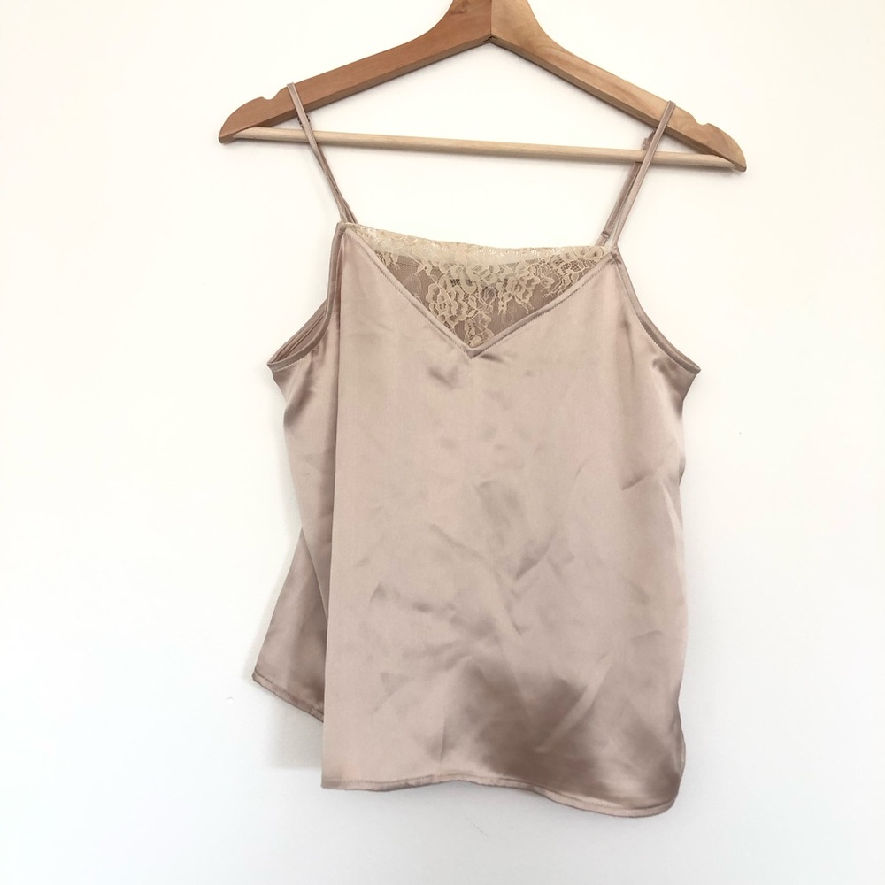Light Gold / Beige Lace Trim Cami Top